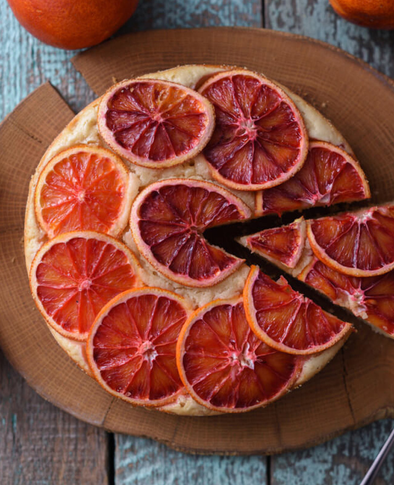 Blood Orange Cake In baking Tin