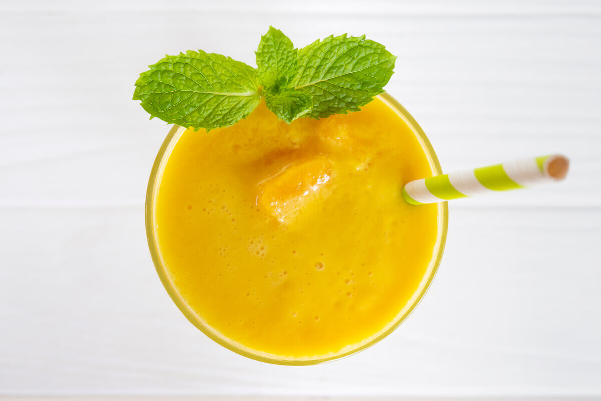 Orange smoothie with mint