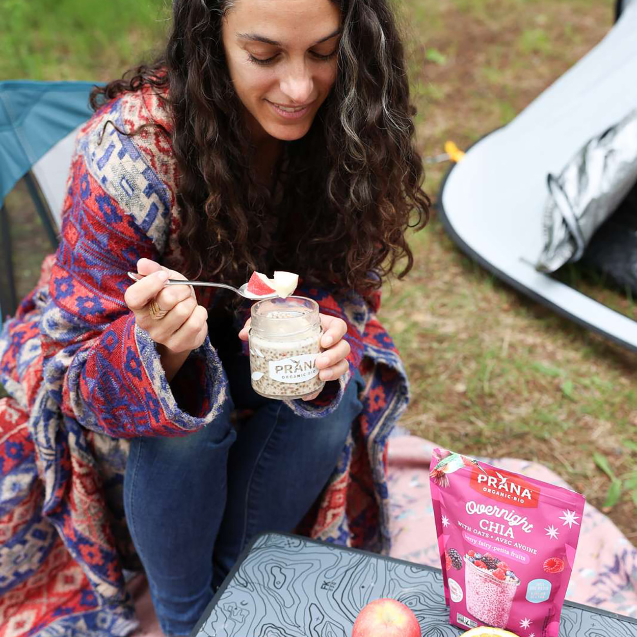 girl eating Prana