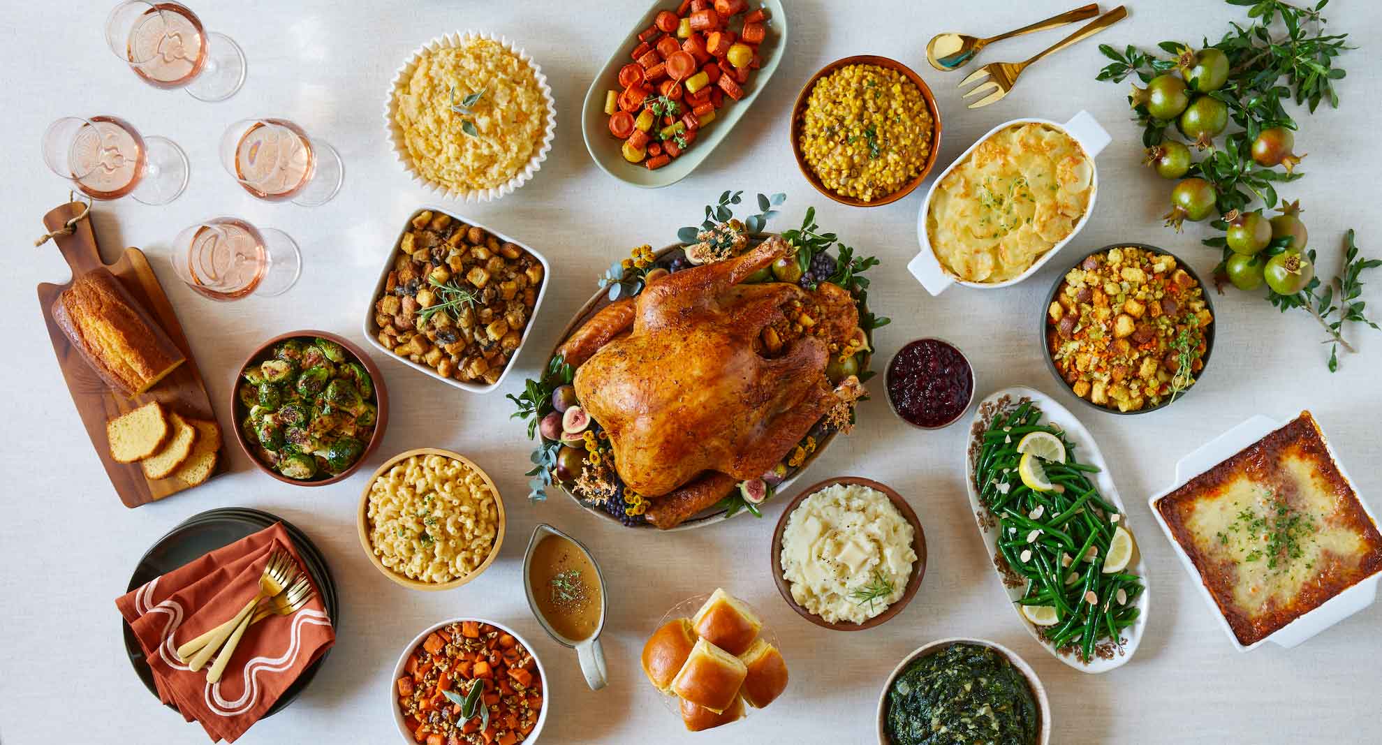 Thanksgiving table spread