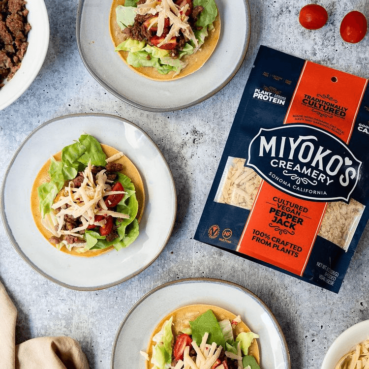 Tacos made with Miyoko's vegan cheese