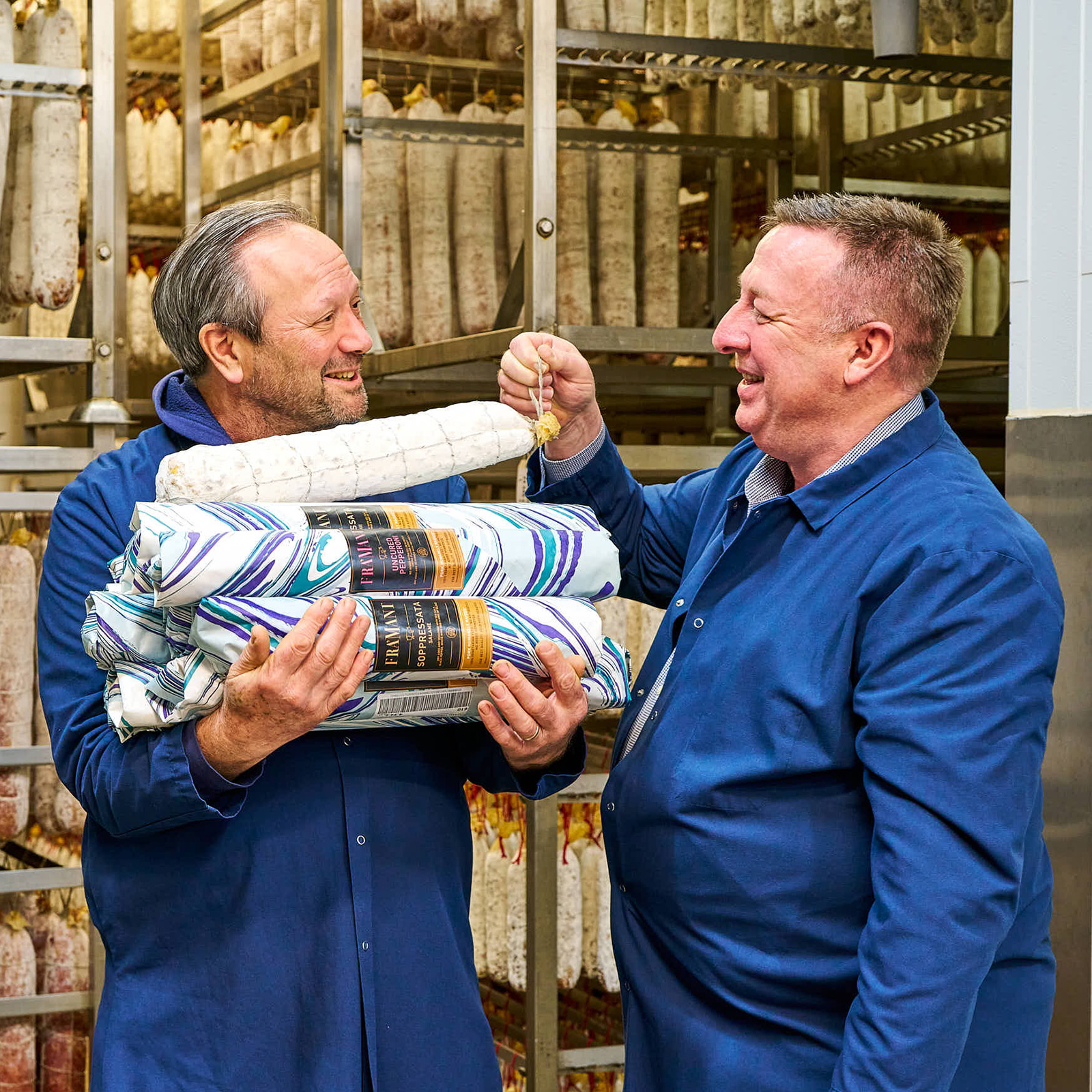 Paul Bertolli and Tom Garrity of Fra’ Mani having fun
