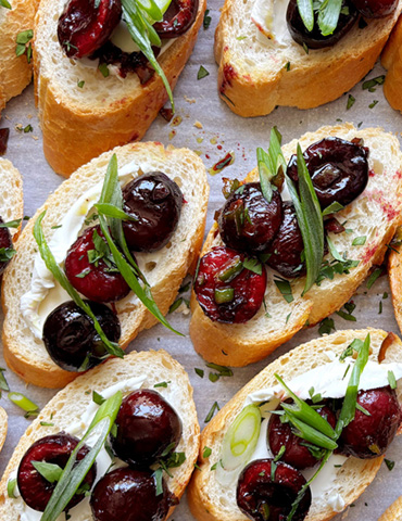 Roasted Cherry Crostinis